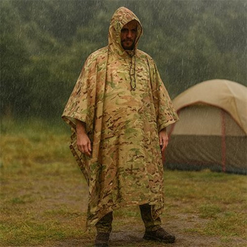 homme Poncho pluie jaune