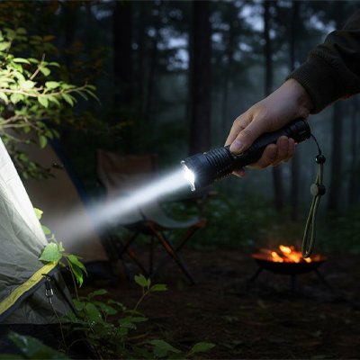 Lampe de poche idéal pour vérification de l'intallation de camping le soir