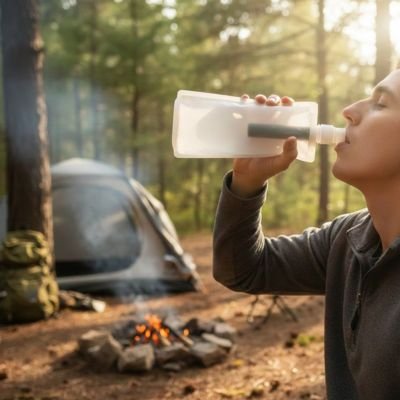 Faite une pause avec gourde filtrante eau pure
