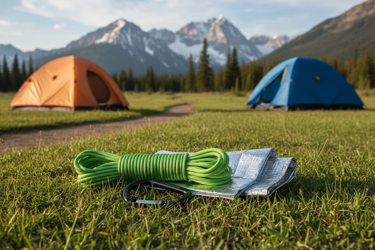 Kit de survie et urgence avec corde mousketon couverture