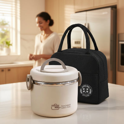 Lunch Box Isotherme 1100ml beige avec sac