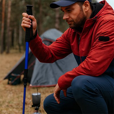 Bâton de randonnée Homme sur son départ