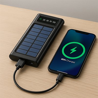 Batterie externe solaire recharge téléphone 