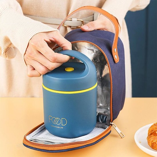 Boite repas isotherme thermobento bleu