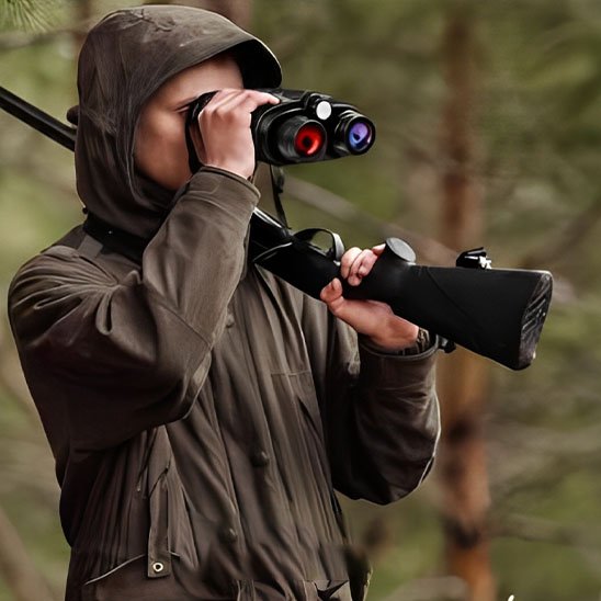 chasseur avec Jumelles 4K 