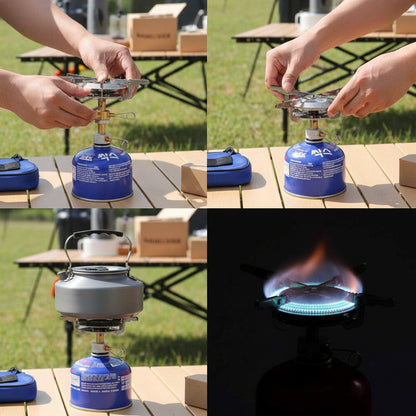 Courte installation réchaud a gaz de camping