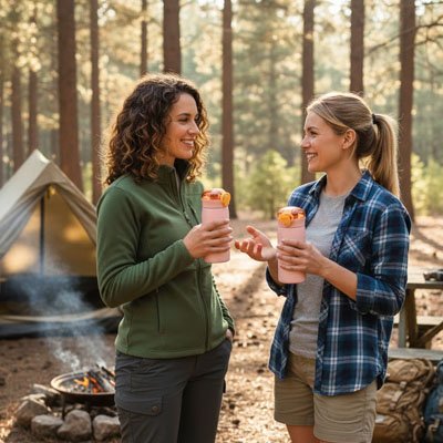 deux femme se rencontre avec leur gourde isotherme EcoTemp