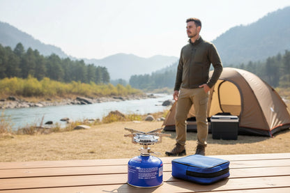 Ensemble réchaud a gaz de camping