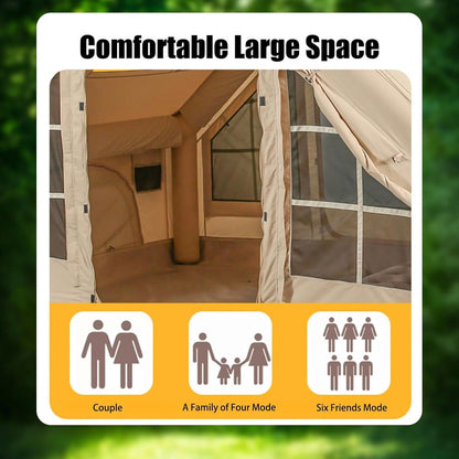 Espace large et confortable tente camping gonflable