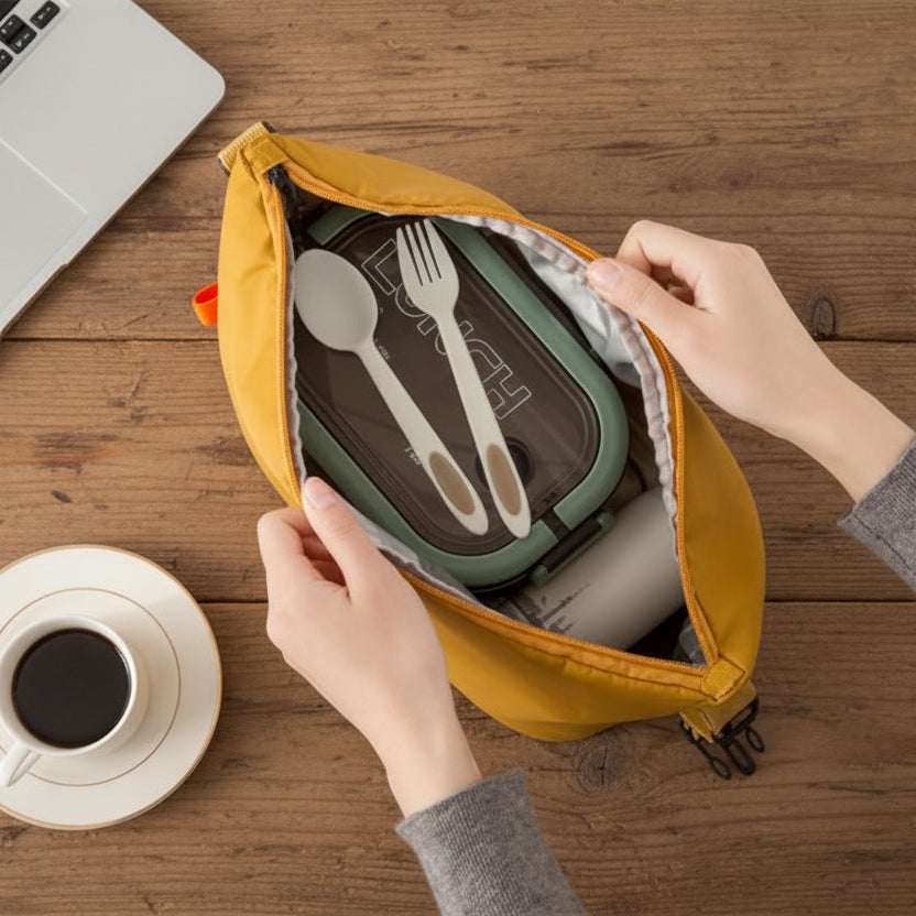 facie  à mettre votre repas dans votre Sac isotherme 