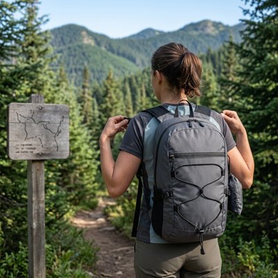 Femme en randonnée avec Sac à dos pour randonnée