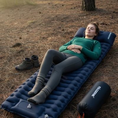 Femme sur Matelas gonflable 1 personne Bleu