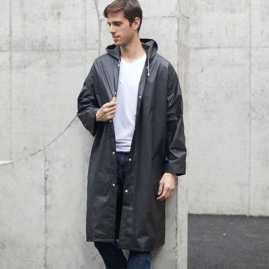 homme Poncho pluie noir