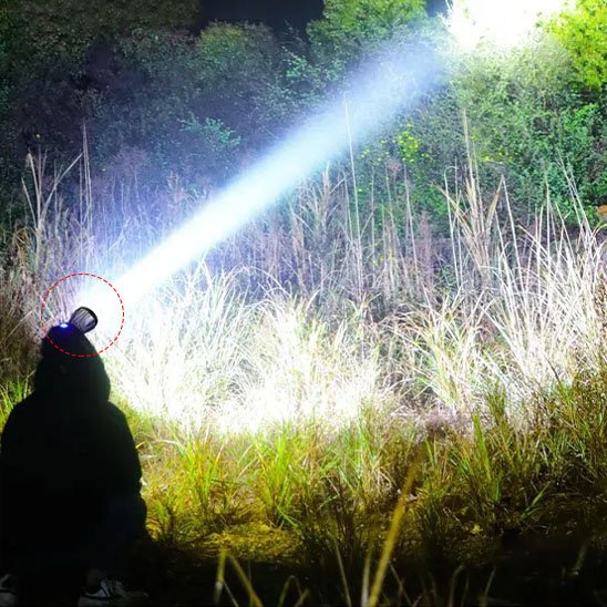 Lampe frontale faisceaux puissant et large