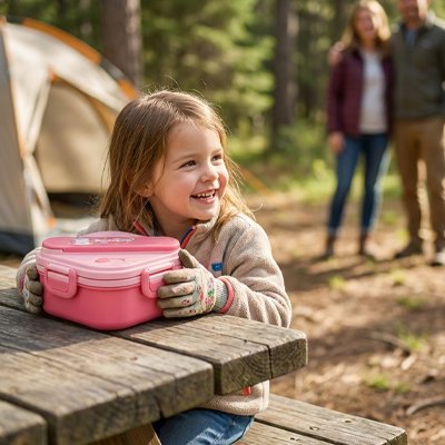 Lunch box enfant d'organisation enfant au camping