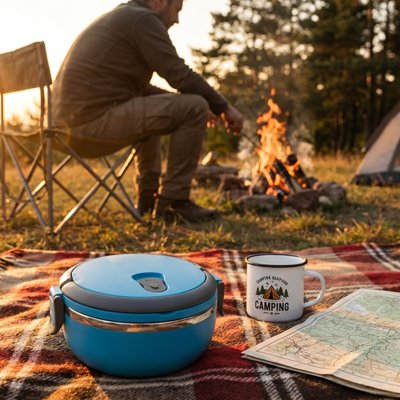 Lunch box isotherme freshgo bleu simple