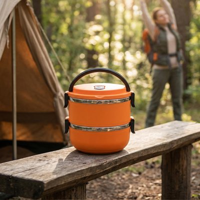 Lunch box  isotherme freshgo orange double