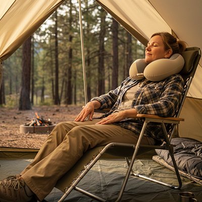 Oreiller voyage pour un repos en camping