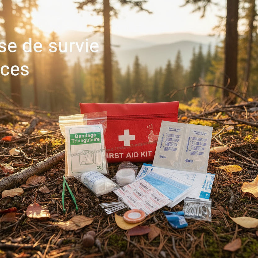 produits se trouvant dans kit de survie de soins de base