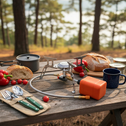  réchaud a gaz camping sur table près a servir