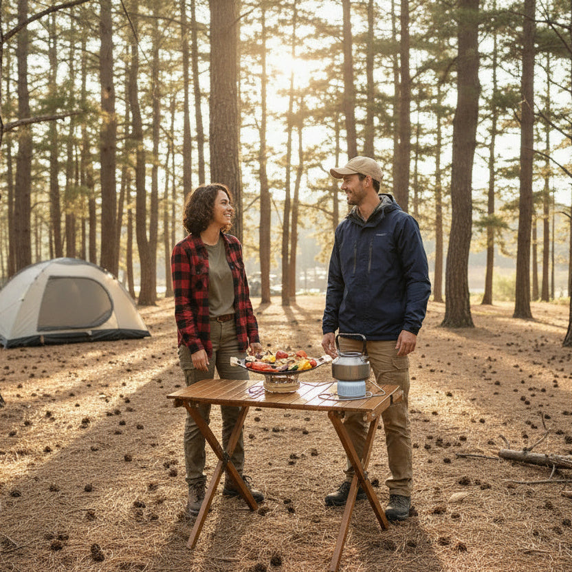 Réchaud a gaz de camping peut recevoir divers contenant 