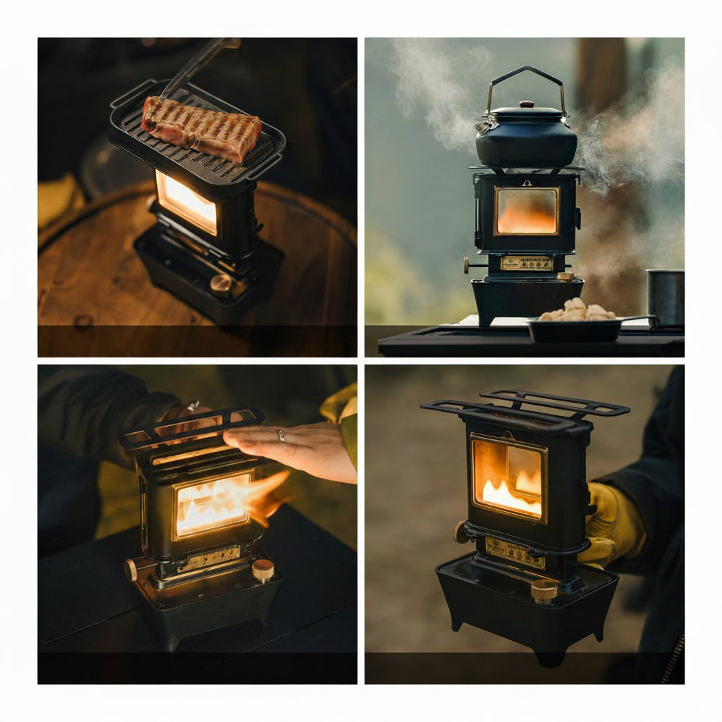 Réchaud a huile fait cuisson et éclairage  