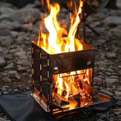 Réchaud aux bois feux crépitant