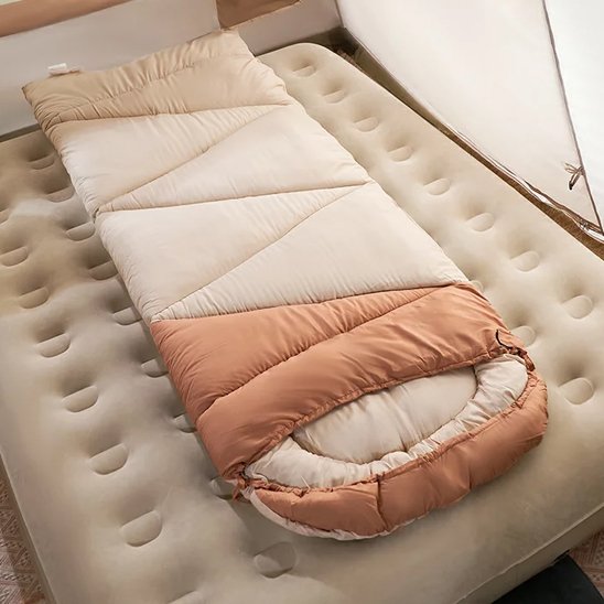 Sac de couchage sur matelas gonfleble