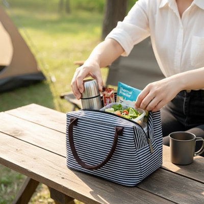 Sac isotherme bleu ouverture large