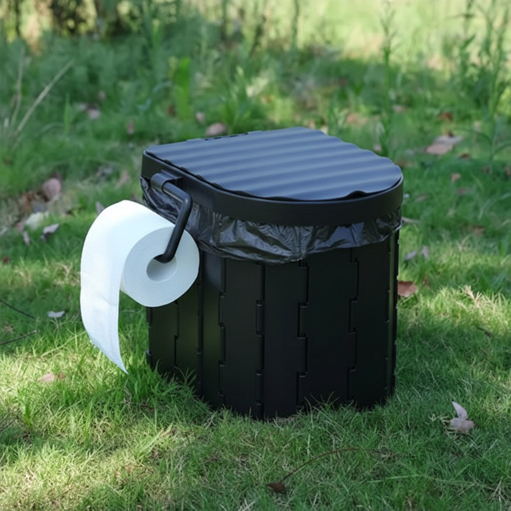 Toilette portable Bleu sur gazon